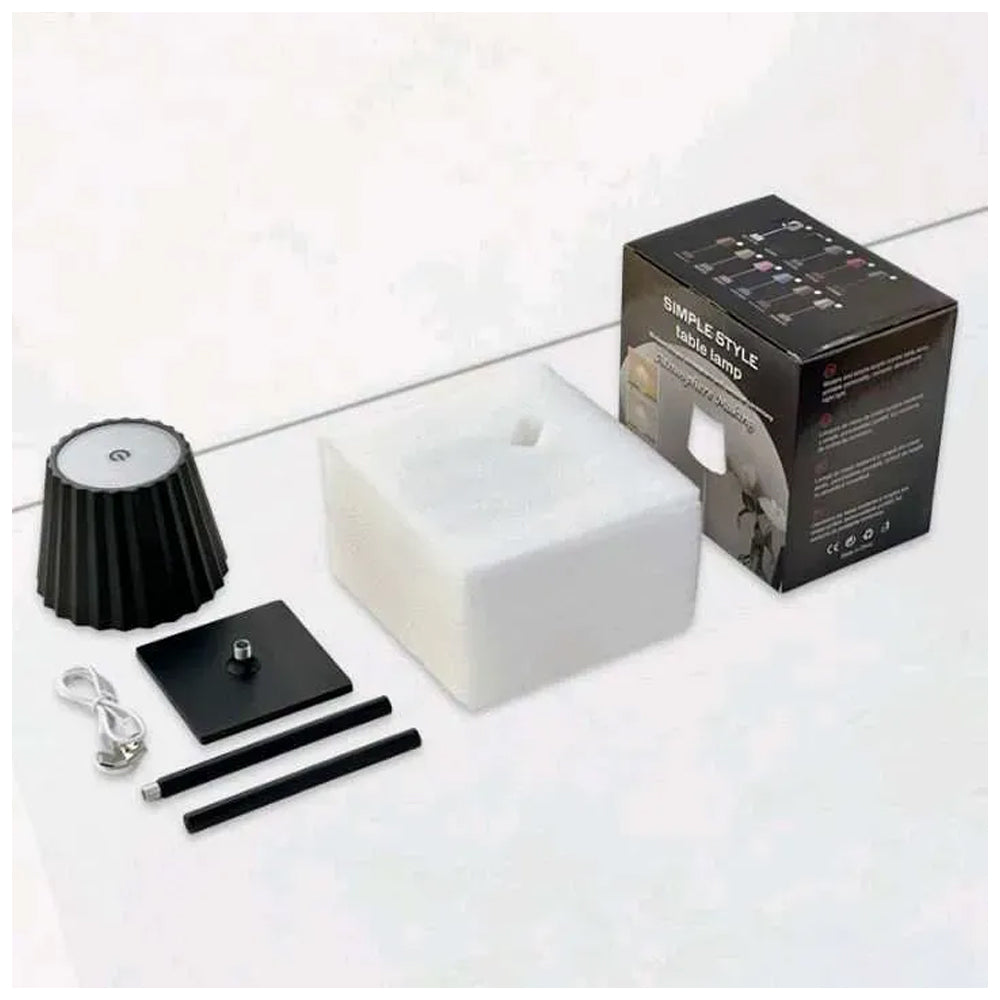 Lampara LED Negra Mesa Tactil Base