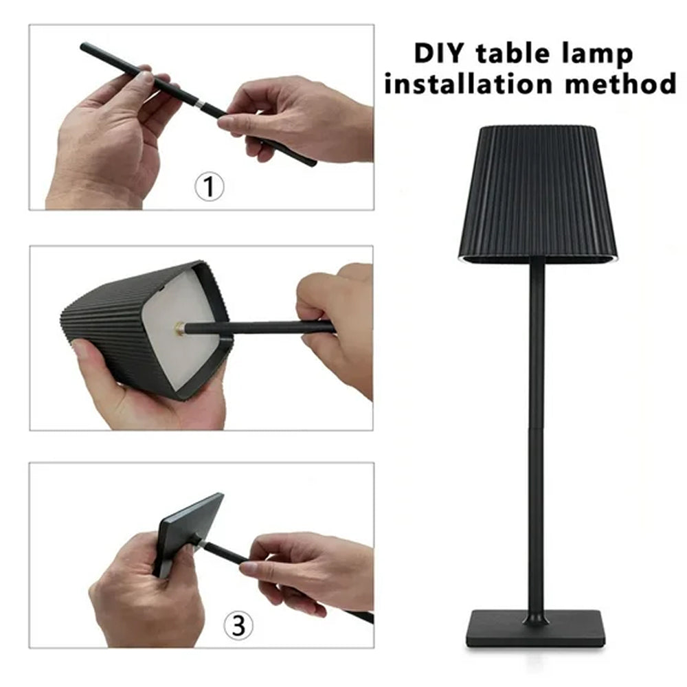 Lampara LED Negra Mesa Tactil Base