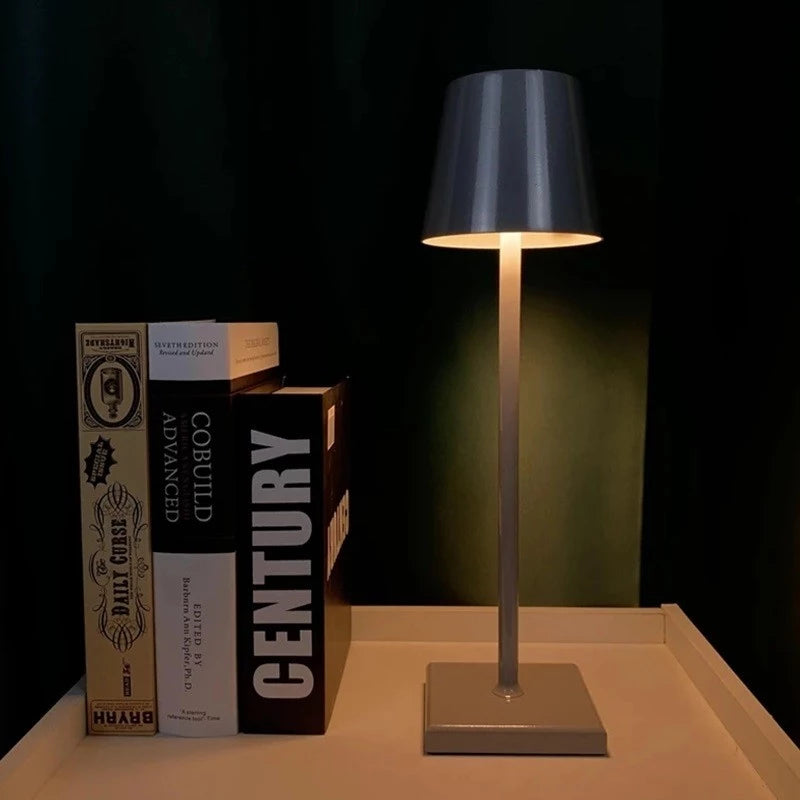 Lampara LED Negra Mesa Tactil Base